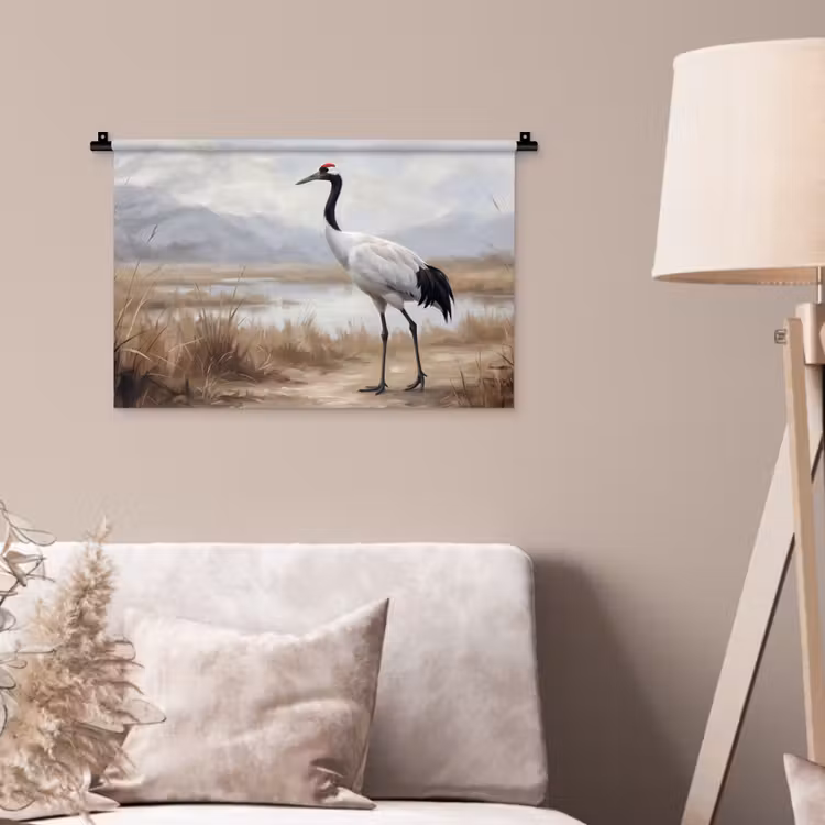 Wandkleed - Kraanvogel - Natuur - Realistisch — 2