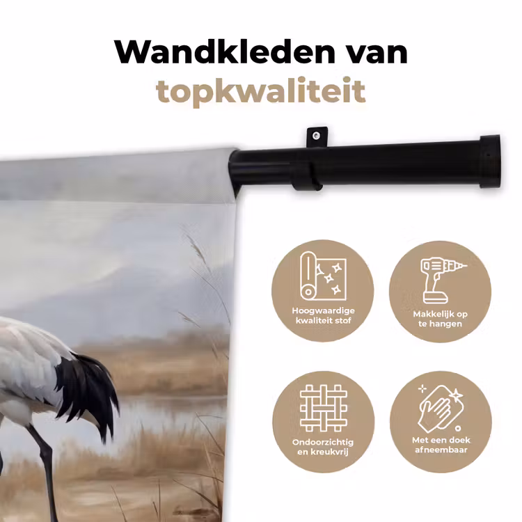 Wandkleed - Kraanvogel - Natuur - Realistisch — 3