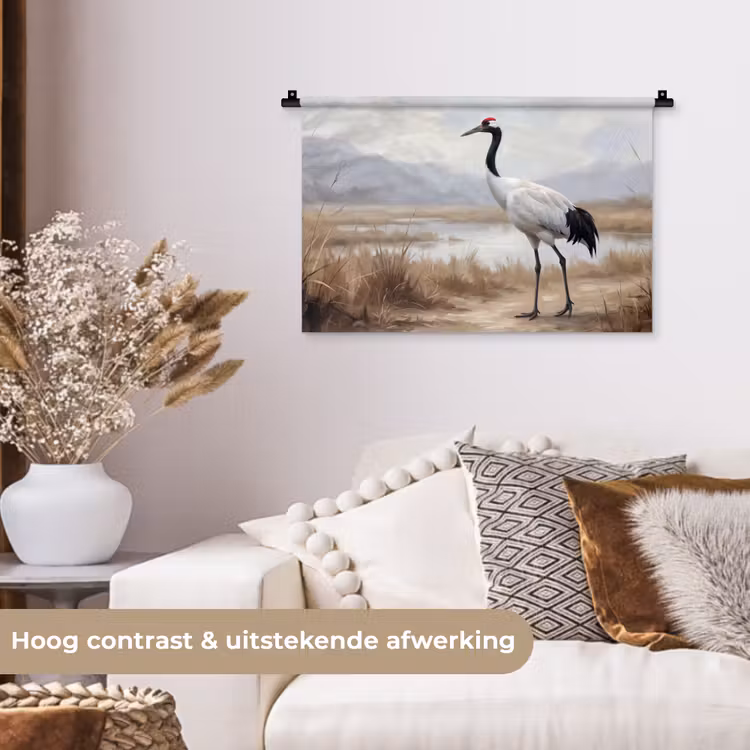 Wandkleed - Kraanvogel - Natuur - Realistisch — 4