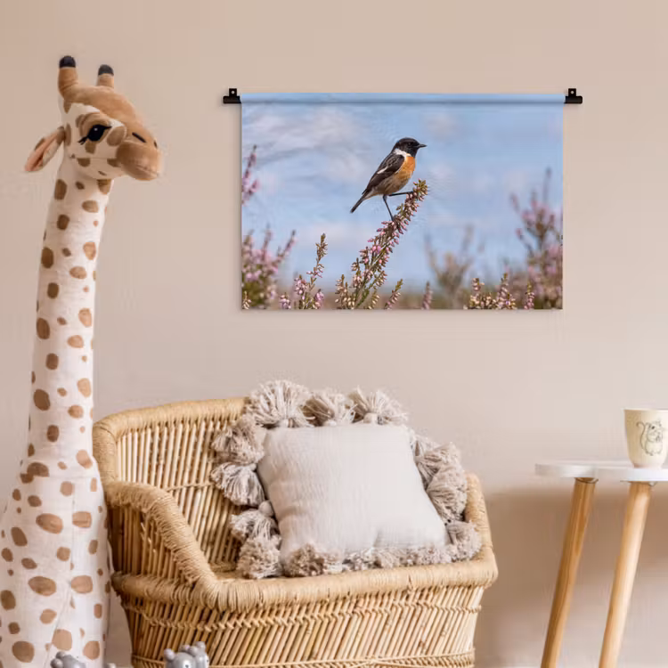 Wandkleed - Roodborsttapuit - Heide - Paars - Natuur - Sfeervol — 5