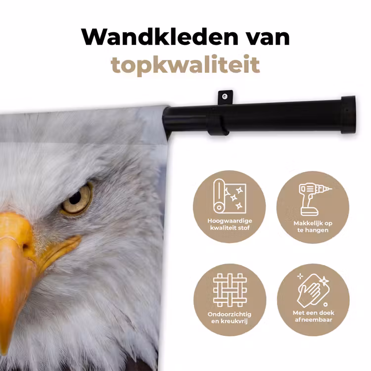 Wandkleed - Amerikaans - Zeearend - Portret - Geel — 3