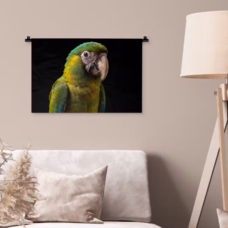 Wandkleed - Ara - Portret - Groen — 2