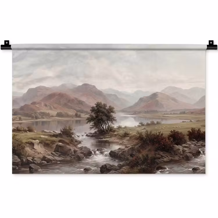 Wandkleed - Berglandschap - Meer - Bergen - Vallei - Klassiek — 1