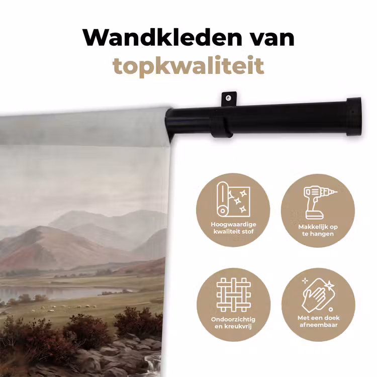 Wandkleed - Berglandschap - Meer - Bergen - Vallei - Klassiek — 3