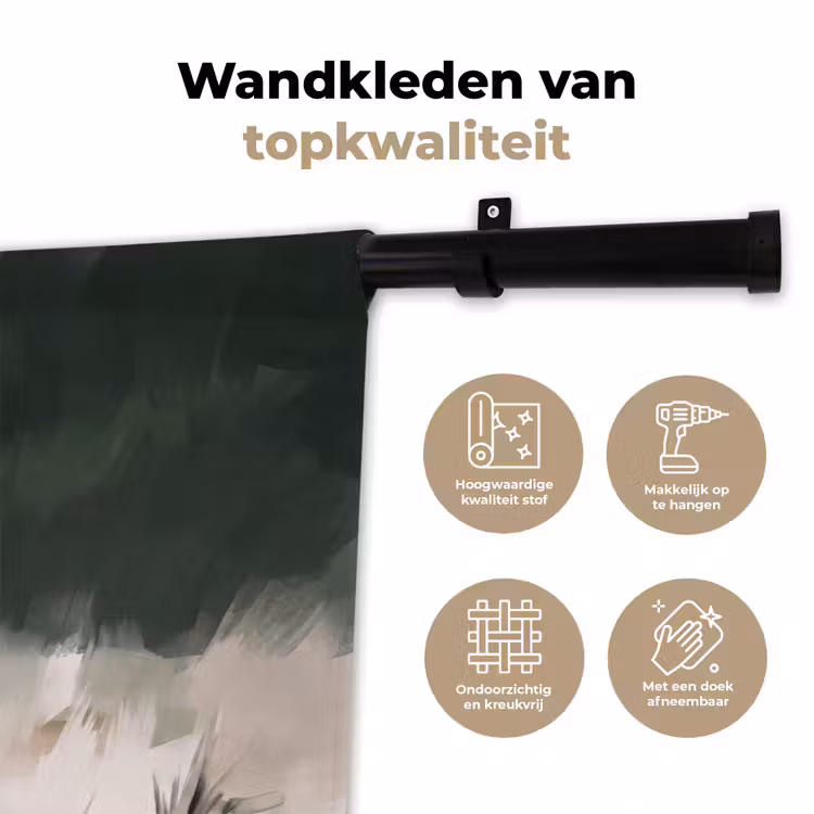 Wandkleed - Edelhert - Gewei - Schildering - Rustiek — 3