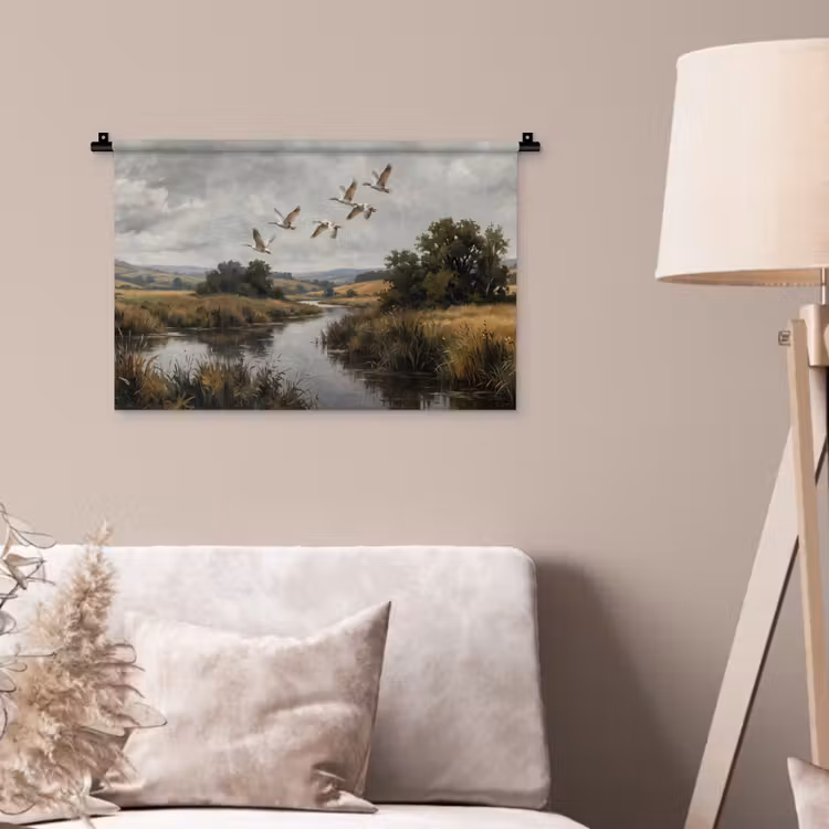 Wandkleed - Eenden - Rivier - Landschap - Vlucht - Nostalgisch — 2