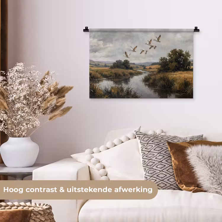 Wandkleed - Eenden - Rivier - Landschap - Vlucht - Nostalgisch — 4