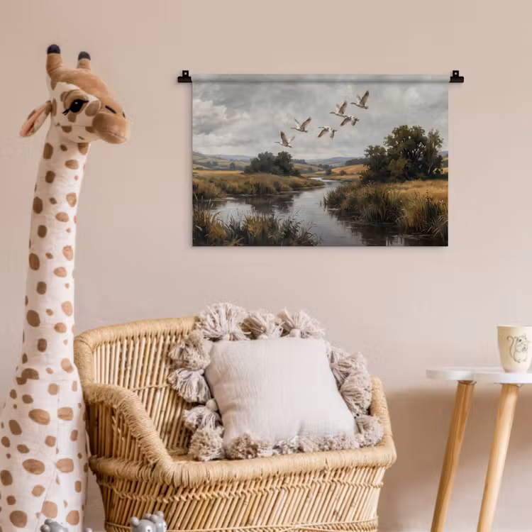 Wandkleed - Eenden - Rivier - Landschap - Vlucht - Nostalgisch — 5