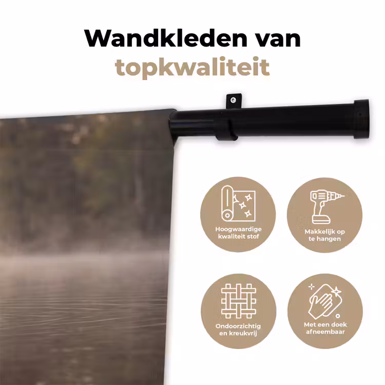 Wandkleed - Eenden - Water - Mist - Natuur — 3