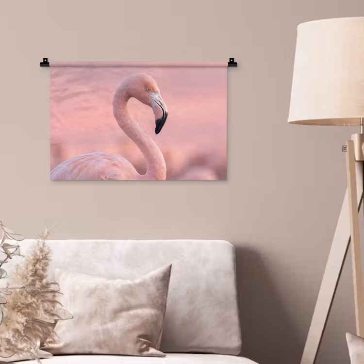Wandkleed - Flamingo - Portret - Roze — 2
