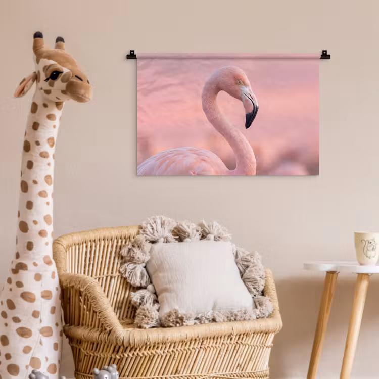 Wandkleed - Flamingo - Portret - Roze — 5