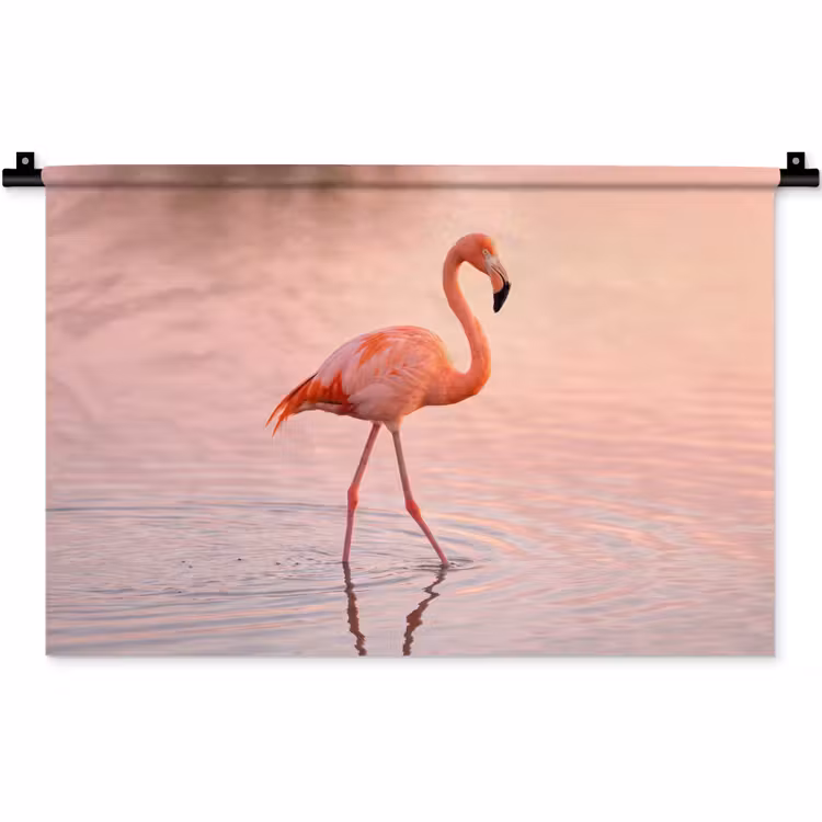 Wandkleed - Flamingo - Water - Roze — 1