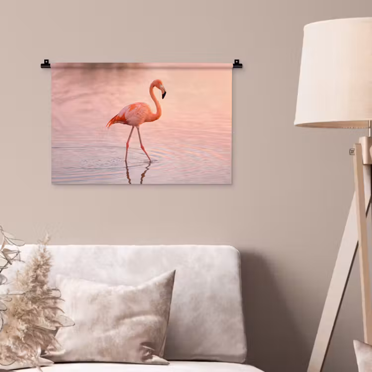 Wandkleed - Flamingo - Water - Roze — 2