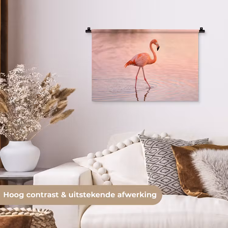 Wandkleed - Flamingo - Water - Roze — 4