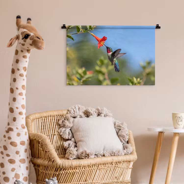 Wandkleed - Kolibrie - Bloem - Natuur - Groen — 5