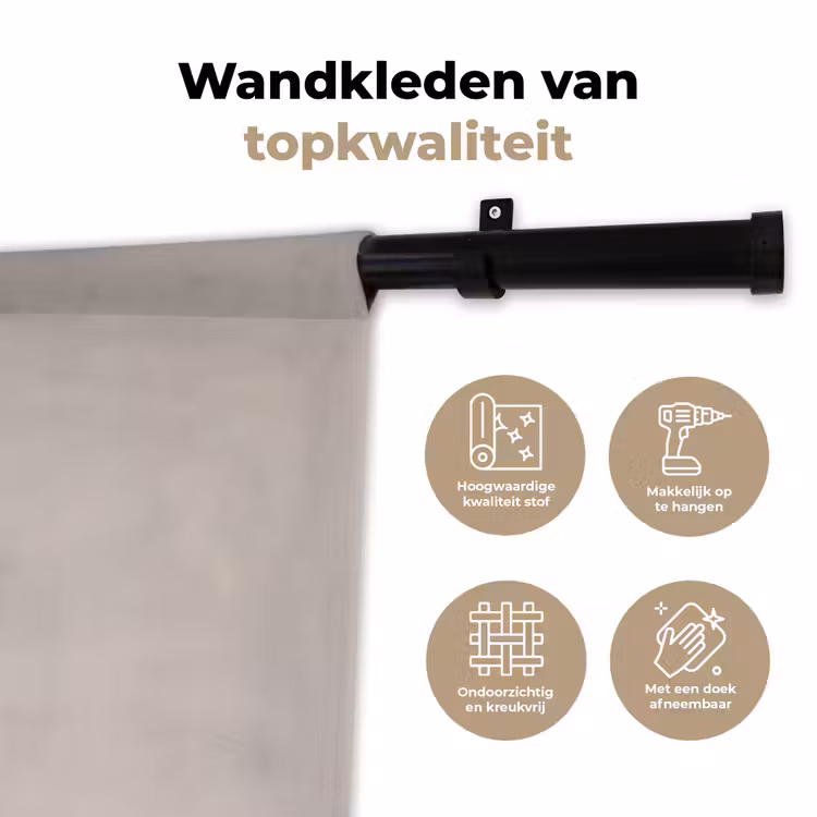 Wandkleed - Papaverbollen - Droogbloemen - Minimalistisch - Beige - Rustig — 3