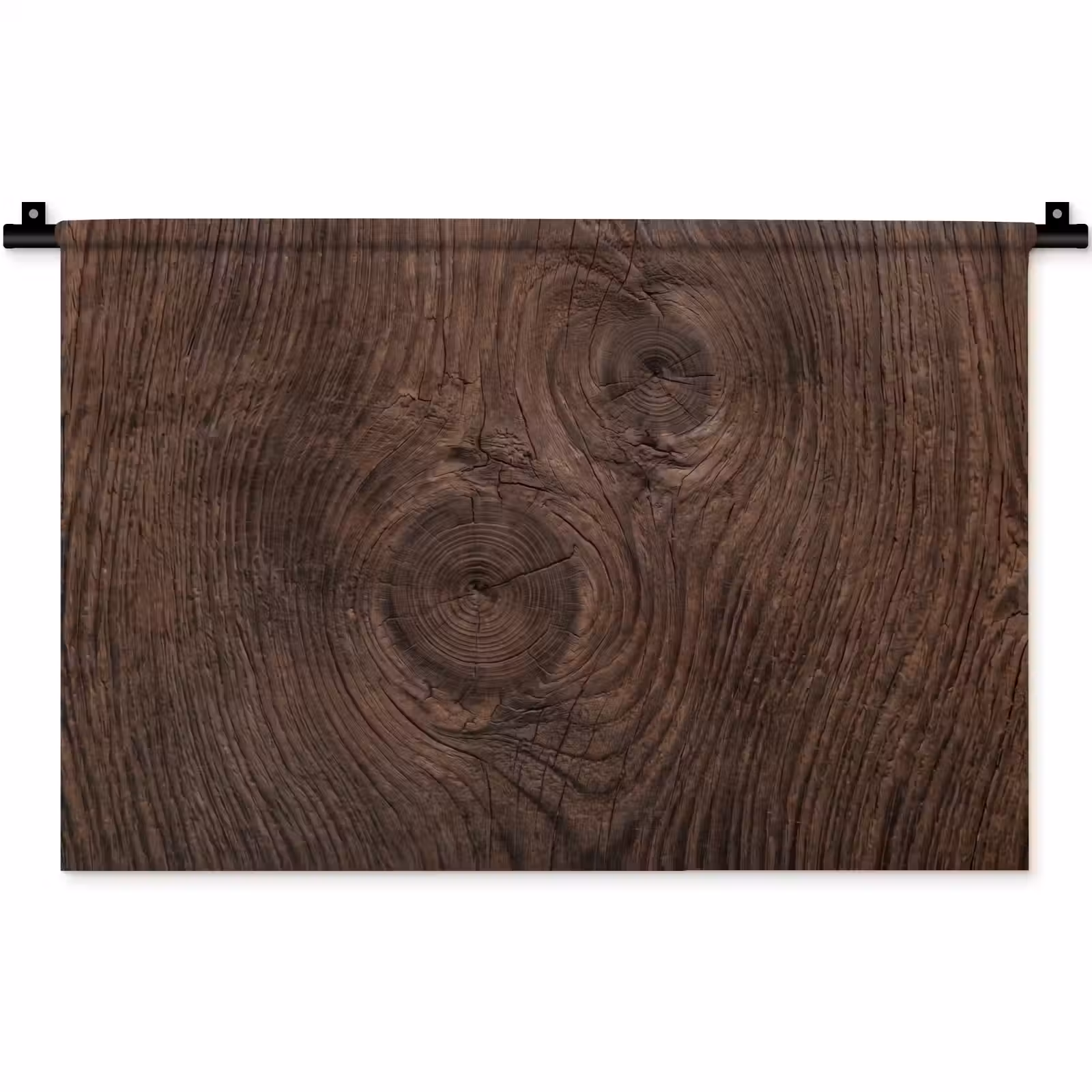 Wandkleed - Houtnerf - Textuur - Patroon - Bruin - Rustiek — 1
