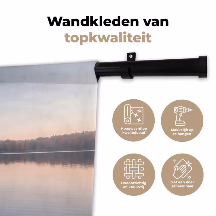 Wandkleed - Bomen - Reflectie - Water - Zonsopgang - Serene — 3