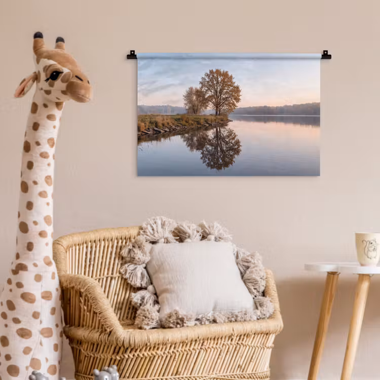 Wandkleed - Bomen - Reflectie - Water - Zonsopgang - Serene — 5