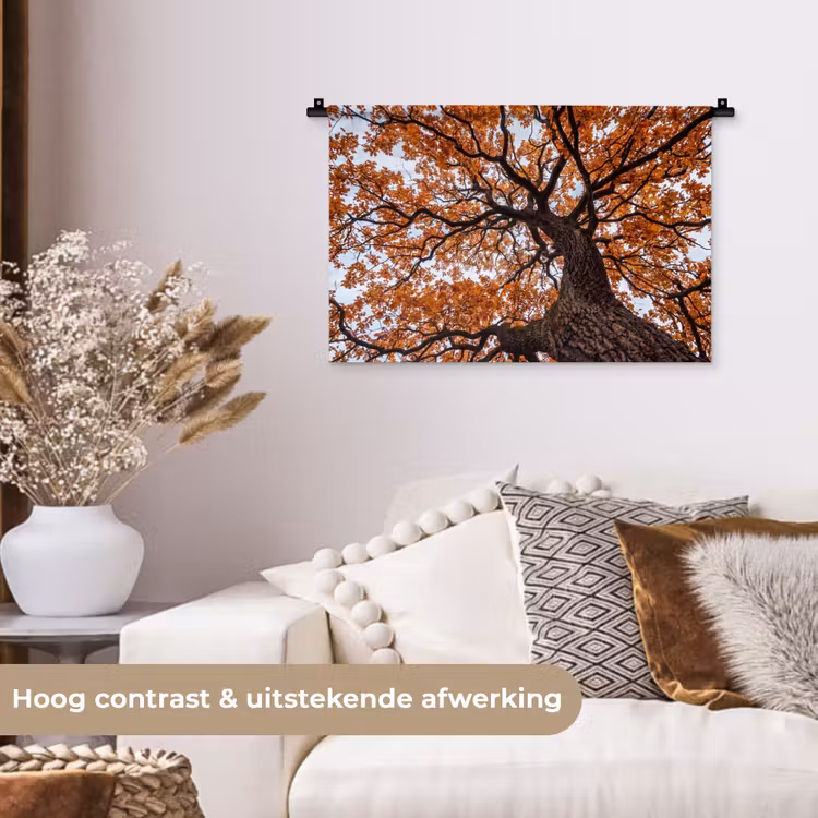 Wandkleed - Boom - Bladerdak - Herfst - Oranje - Sfeervol — 4
