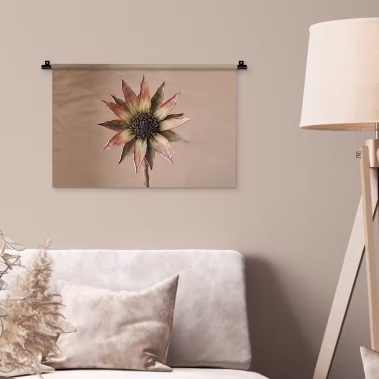 Wandkleed - Droogbloem - Protea - Vintage - Beige - Rustiek — 2