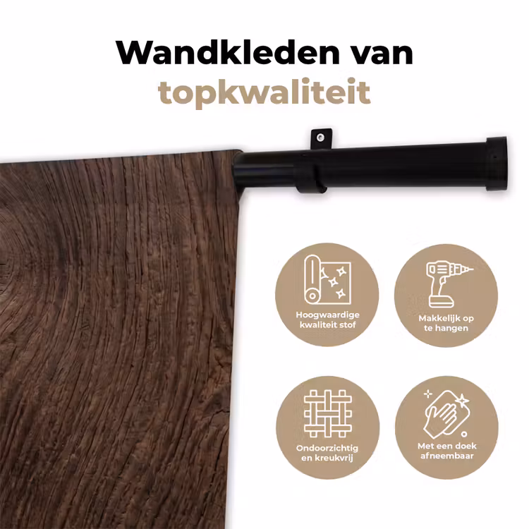 Wandkleed - Houtnerf - Textuur - Patroon - Bruin - Rustiek — 3