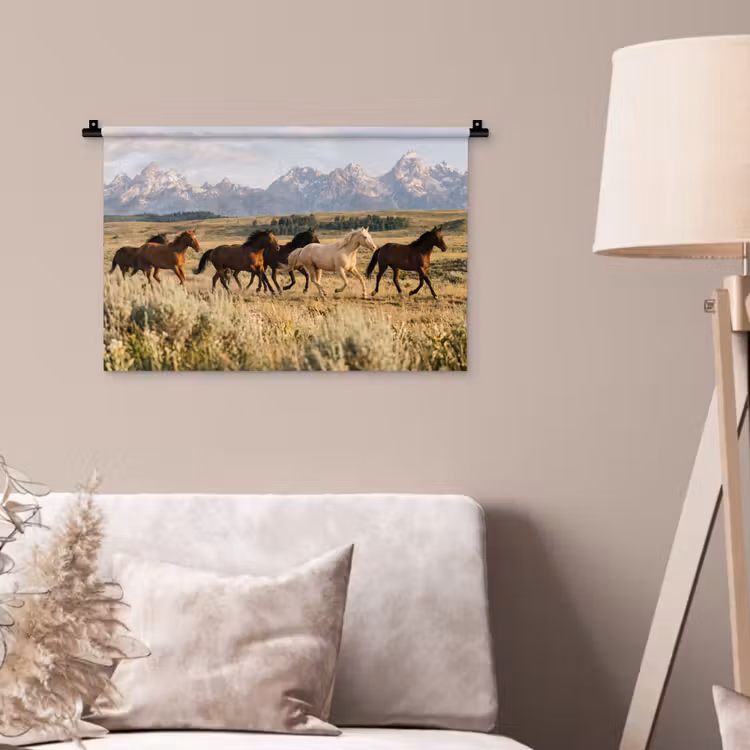 Wandkleed - Paarden - Kudde - Bergen - Vrijheid - Wild — 2
