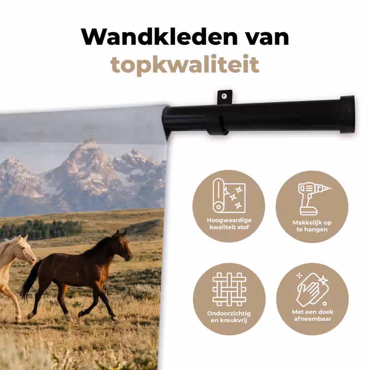 Wandkleed - Paarden - Kudde - Bergen - Vrijheid - Wild — 3