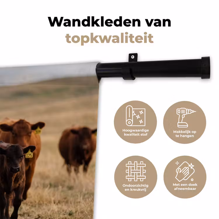 Wandkleed - Runderen - Kudde - Landschap - Weide - Rustig — 3