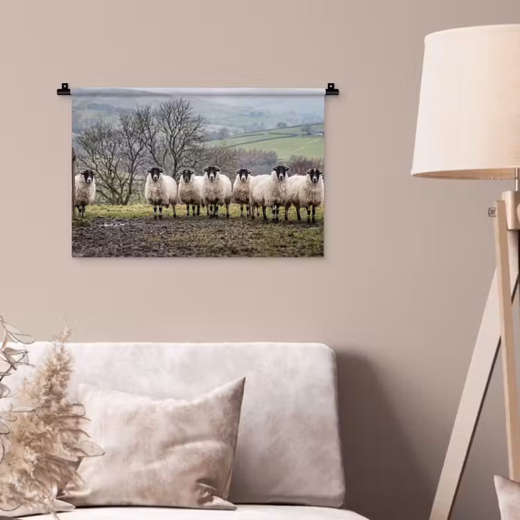 Wandkleed - Schapen - Rij - Weide - Dieren - Platteland — 2