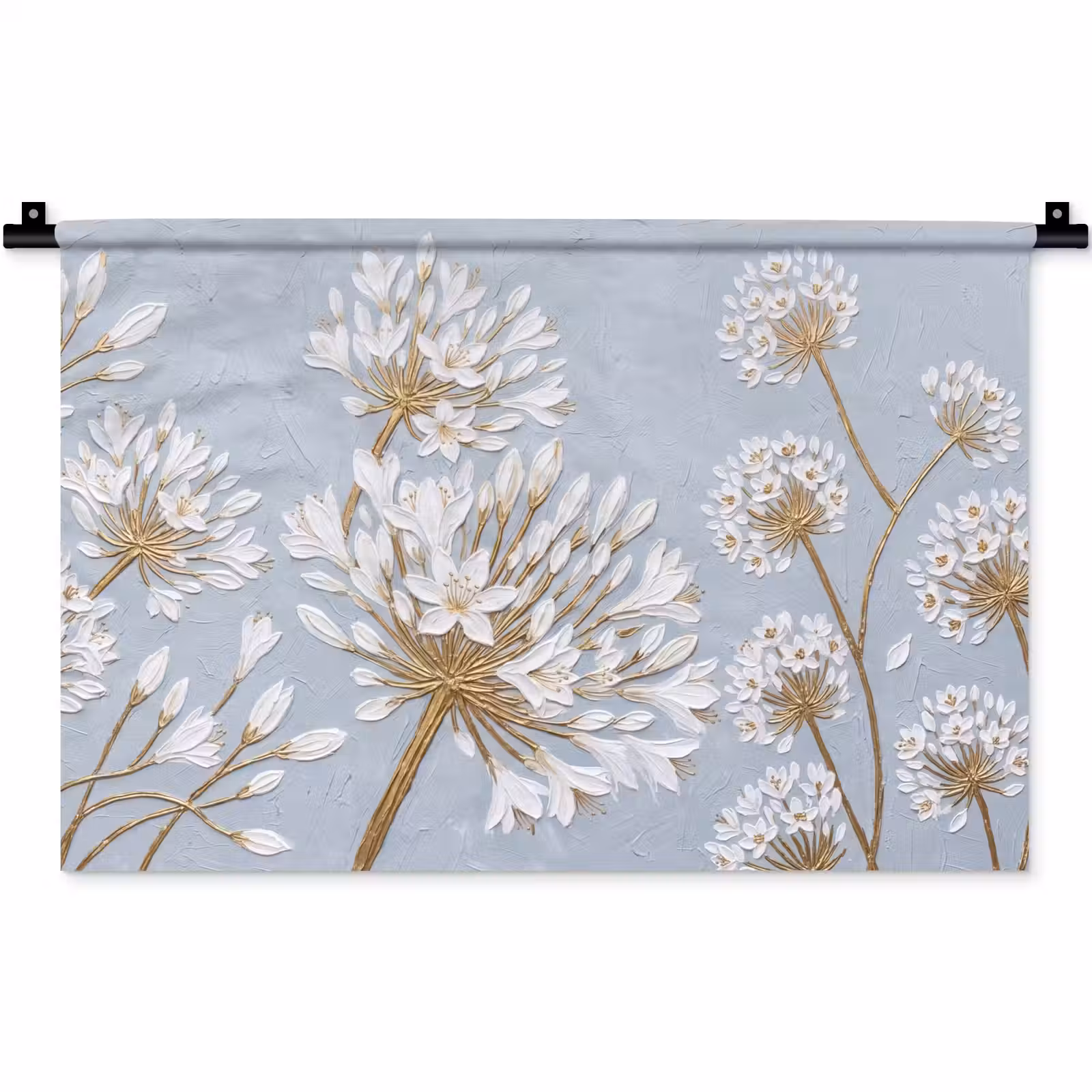 Wandkleed - Illustratie - Bloemen - Blauw — 1