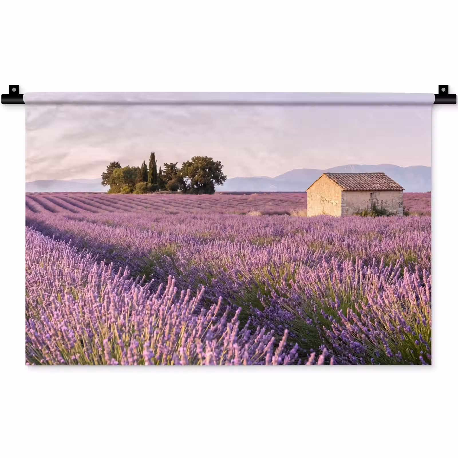 Wandkleed - Lavendel - Landschap - Sereen - Paars — 1