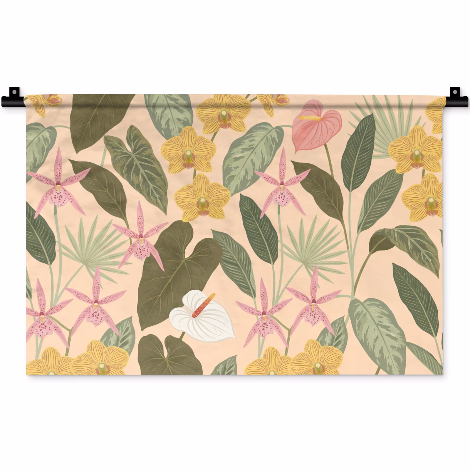 Wandkleed - Patroon - Bloemen - Kleurrijk — 1