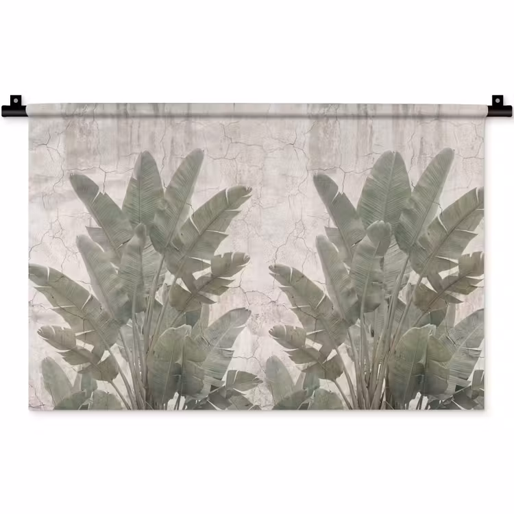 Wandkleed - Bananenbladeren - Beton - Groen — 1