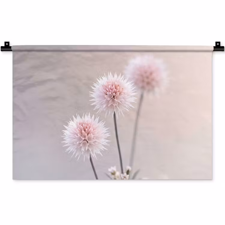 Wandkleed - Bloemen - Bollen - Roze — 1