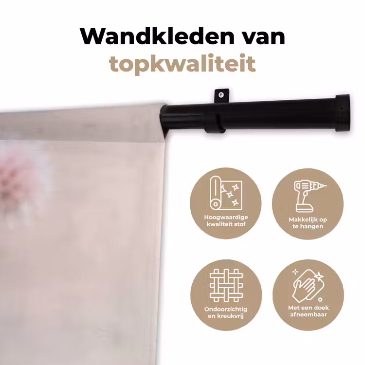 Wandkleed - Bloemen - Bollen - Roze — 3