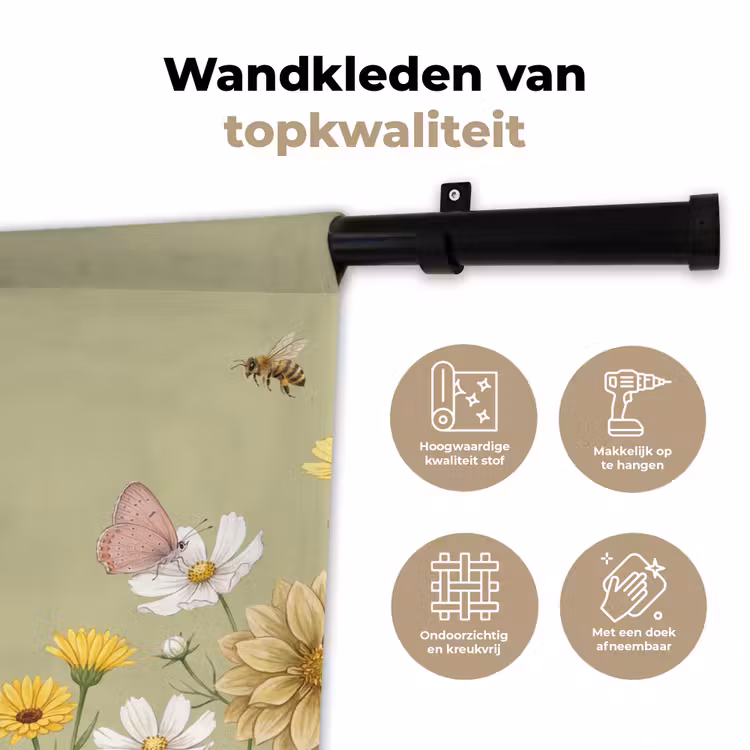 Wandkleed - Botanisch - Bloemen - Kleurrijk — 3