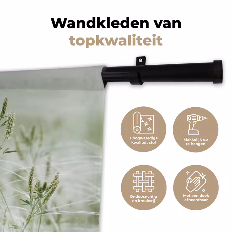 Wandkleed - Grassen - Minimalistisch - Groen — 3