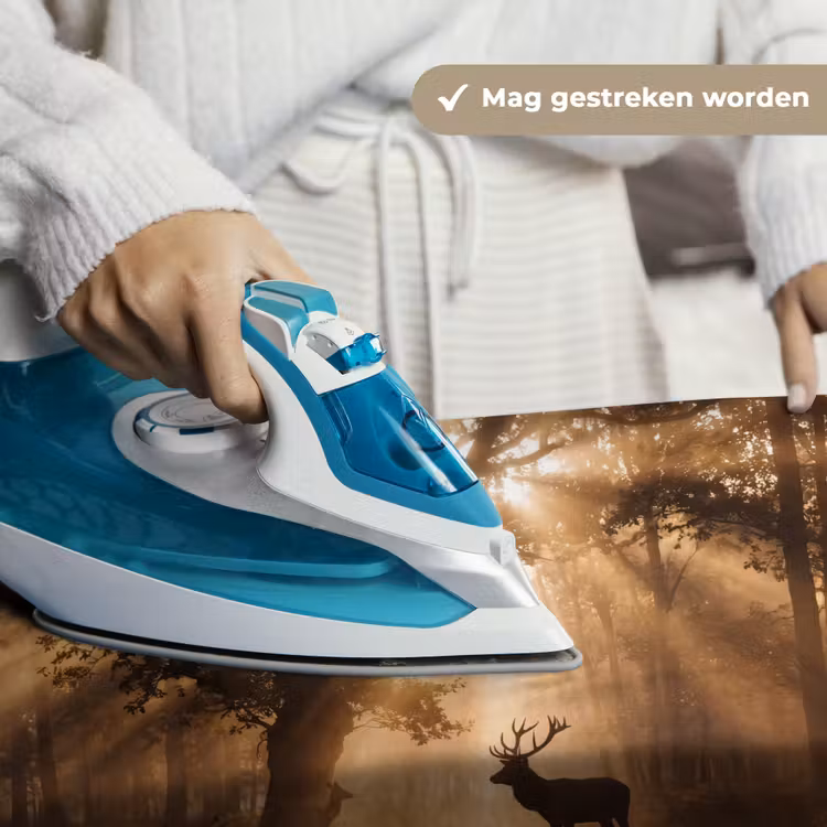 Wandkleed - Hert - Bos - Mistig - Natuur - Goud — 6