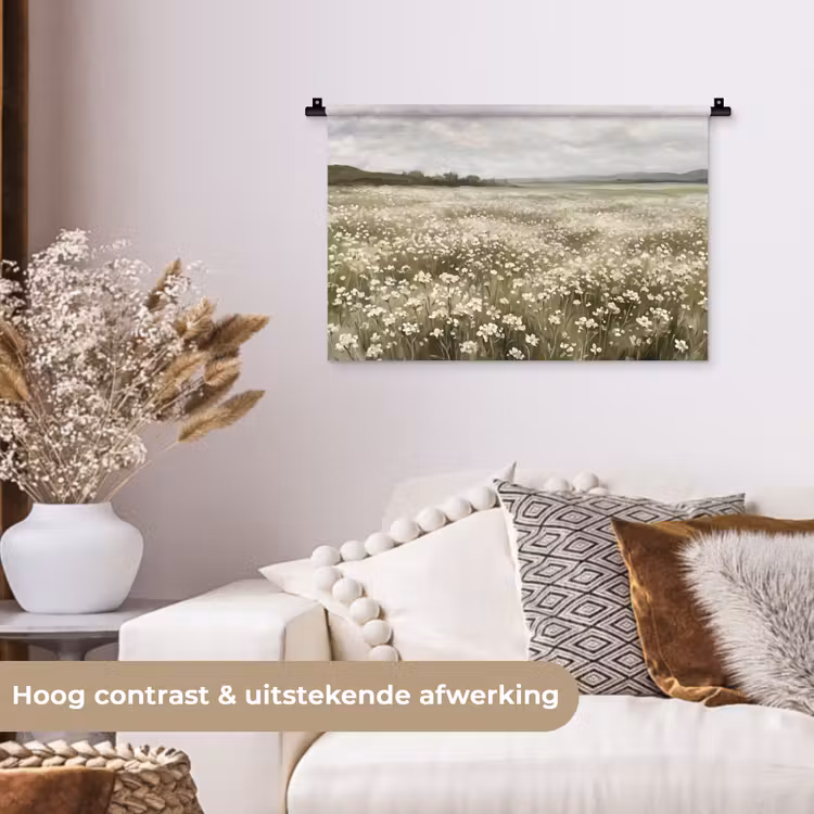 Wandkleed - Illustratie - Landschap - Wit — 4