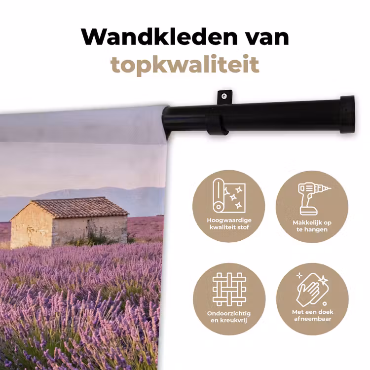 Wandkleed - Lavendel - Landschap - Sereen - Paars — 3