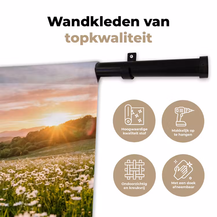 Wandkleed - Madelief - Veld - Heuvels - Groen — 3