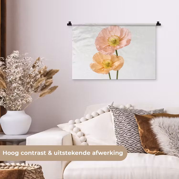 Wandkleed - Papavers - Botanisch - Roze — 4