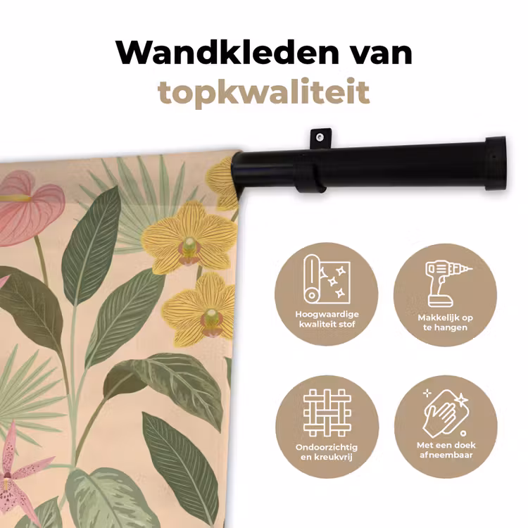 Wandkleed - Patroon - Bloemen - Kleurrijk — 3