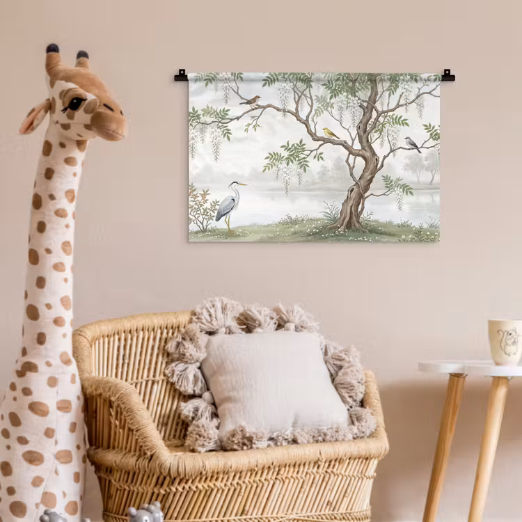 Wandkleed - Reiger - Landschap - Groen — 5