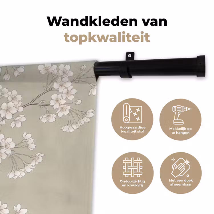 Wandkleed - Sereen - Bloesem - Wit — 3