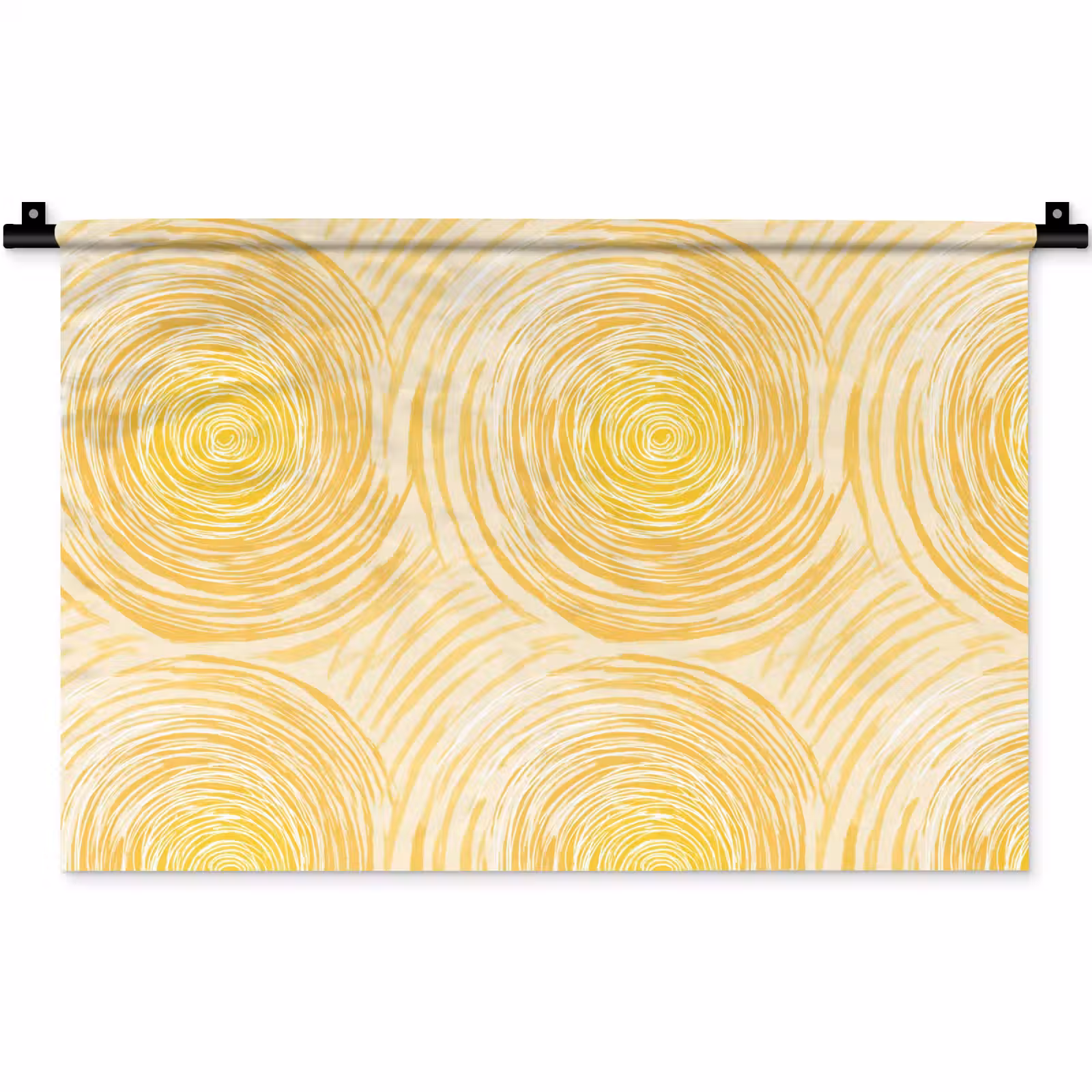 Wandkleed - Cirkels - Abstract - Artistiek - Geel — 1