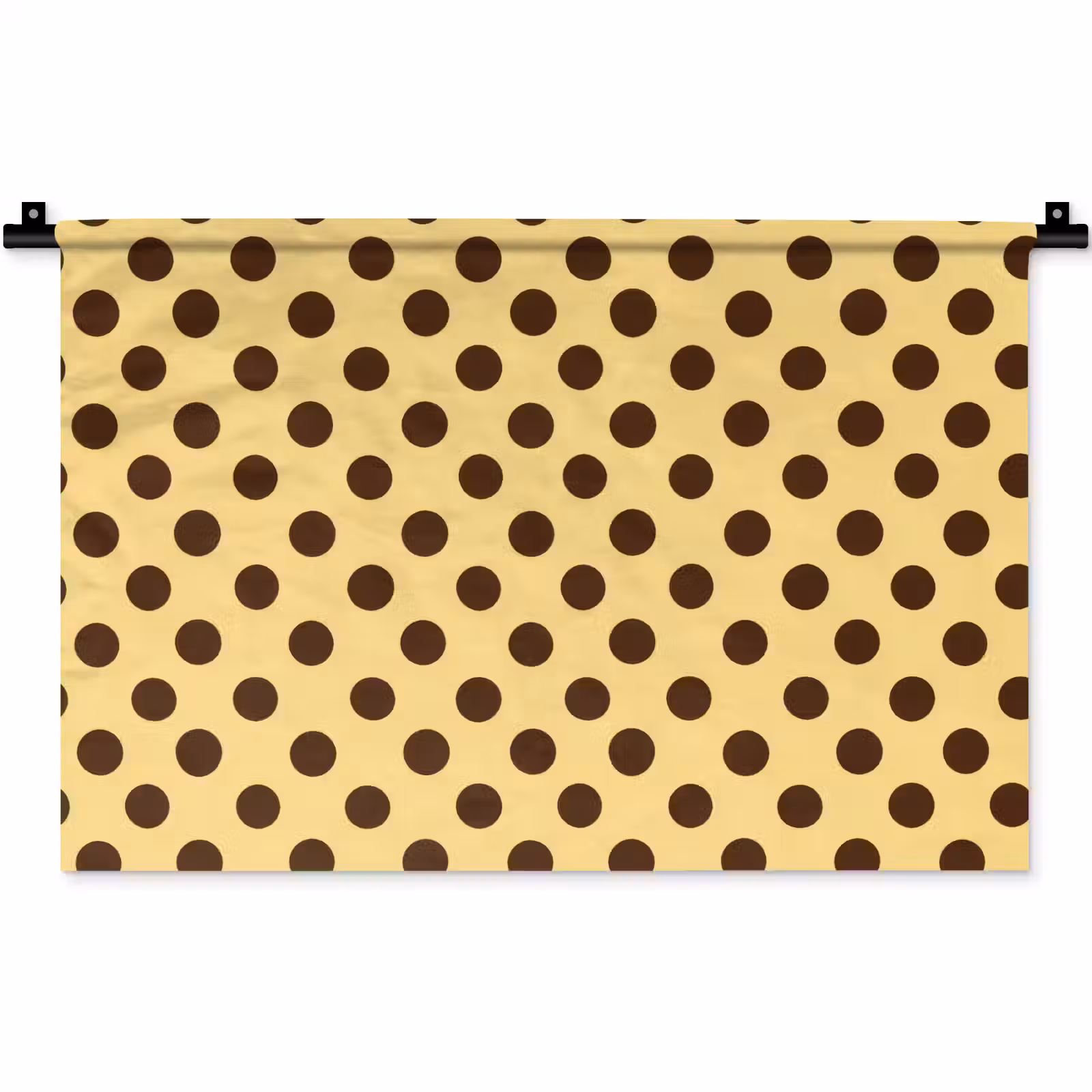 Wandkleed - Polka Dot - Stippen - Retro - Geel - Bruin — 1