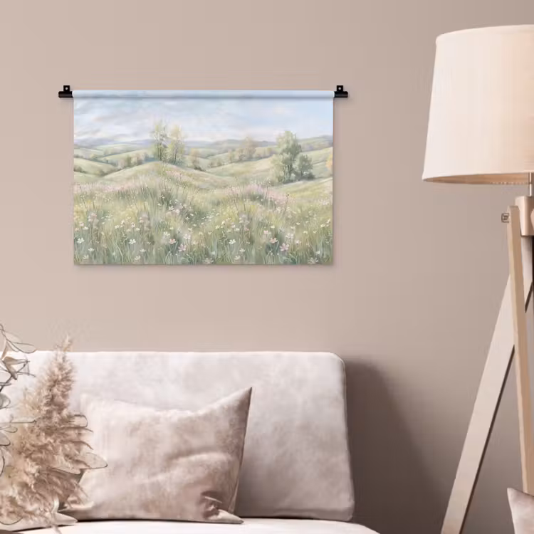 Wandkleed - Bloemen veld - Bloemen - Groen — 2