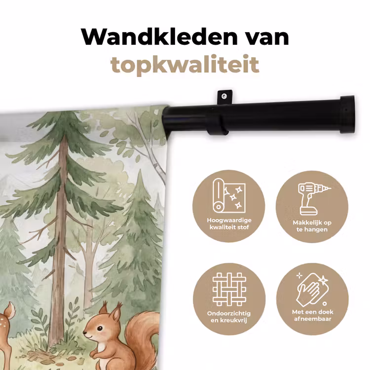 Wandkleed - Bos - Dieren - Groen — 3
